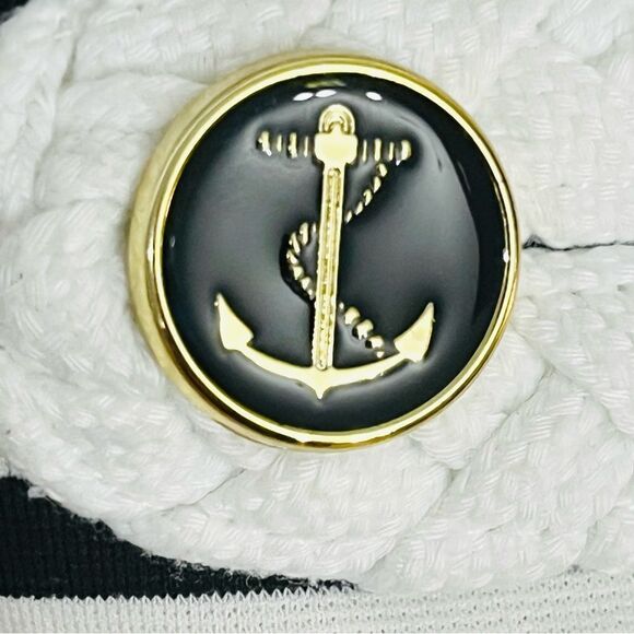 Katherine New York Blazer Black White Stripe Anchor Nautical Cord/Braid/Trim S - Picture 5 of 13